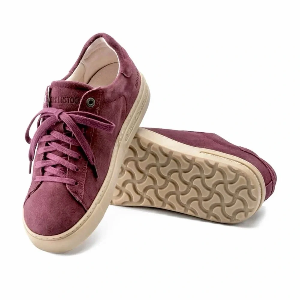 Birkenstock Women's Bend Low Suede Leather Sneaker in Burgundy Size 37 / US 7